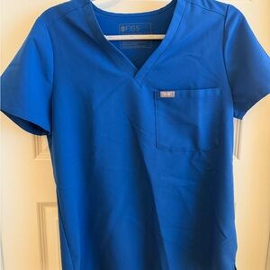 Figs Royal Blue V-Neck Scrub Top